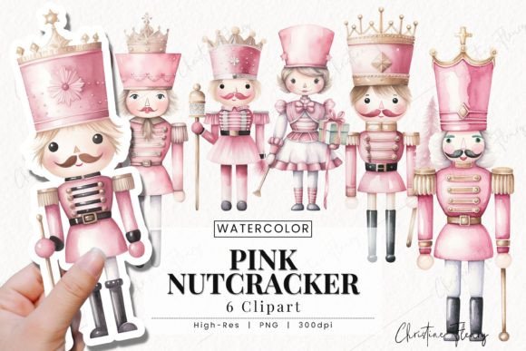 Download Watercolor Pink Nutcracker Clipart - Pink Collection