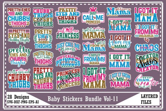 Download Baby Stickers Bundle Vol-11 - Baby stickers Collection