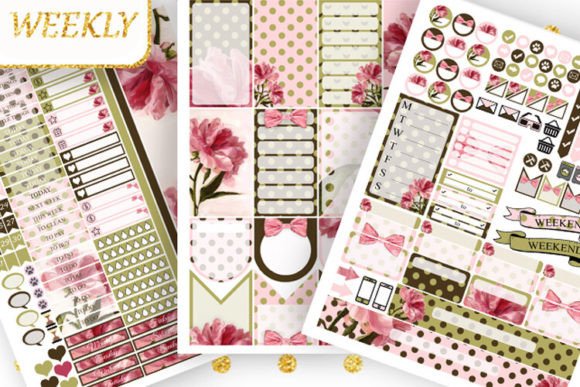 Download Pink Peonies Big Happy Planner Stickers - Pink Collection