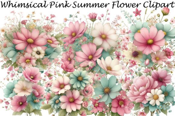 Download Whimsical Pink Summer Flower Clipart - Pink Collection