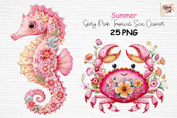 Download Girly Pink Tropical Sea Summer Clipart - Pink Collection