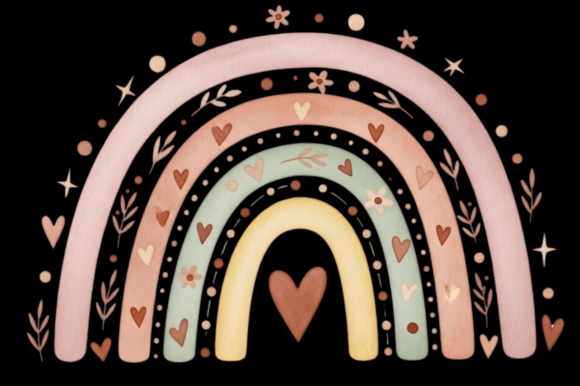 Download Boho Rainbow Valentine's Day PNG Clipart - Rainbow Collection