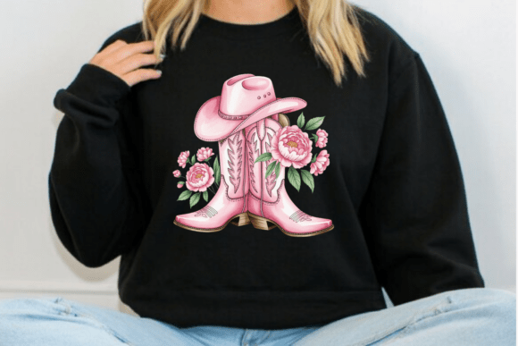Download Pink Cowgirl Boots and Hat PNG - Pink Collection