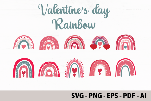 Download Boho Rainbow Valentine's Day SVG Bundle - Rainbow Collection