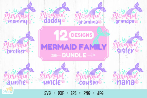 Download Mermaid Birthday Family SVG Bundle - Premium Resources